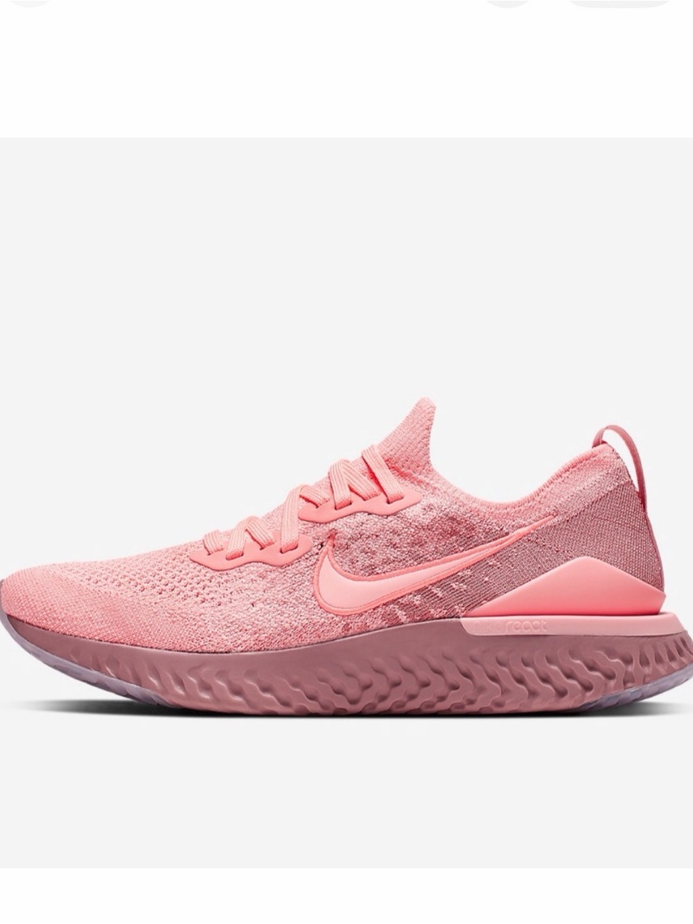Nike Women’s Epic React Pink Flyknit 2 running Sneaker size 9     retail$255